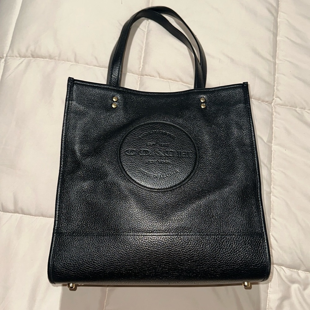 Coach Black Leather Tote Bag